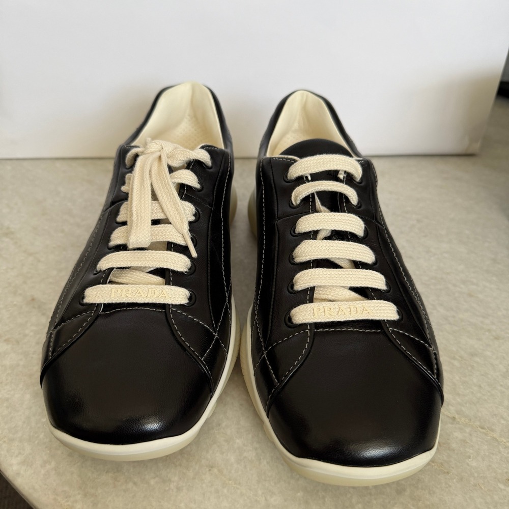 Prada re-edition Men's Black Nappa Leather Sneakers Shoes 2EE429, Size UK 8 - Picture 7 of 16